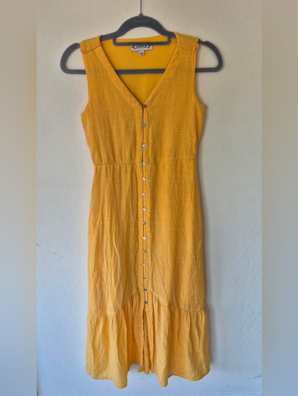 Nanette Lepore Mustard Yellow Button-Front Midi Dress – Size 4